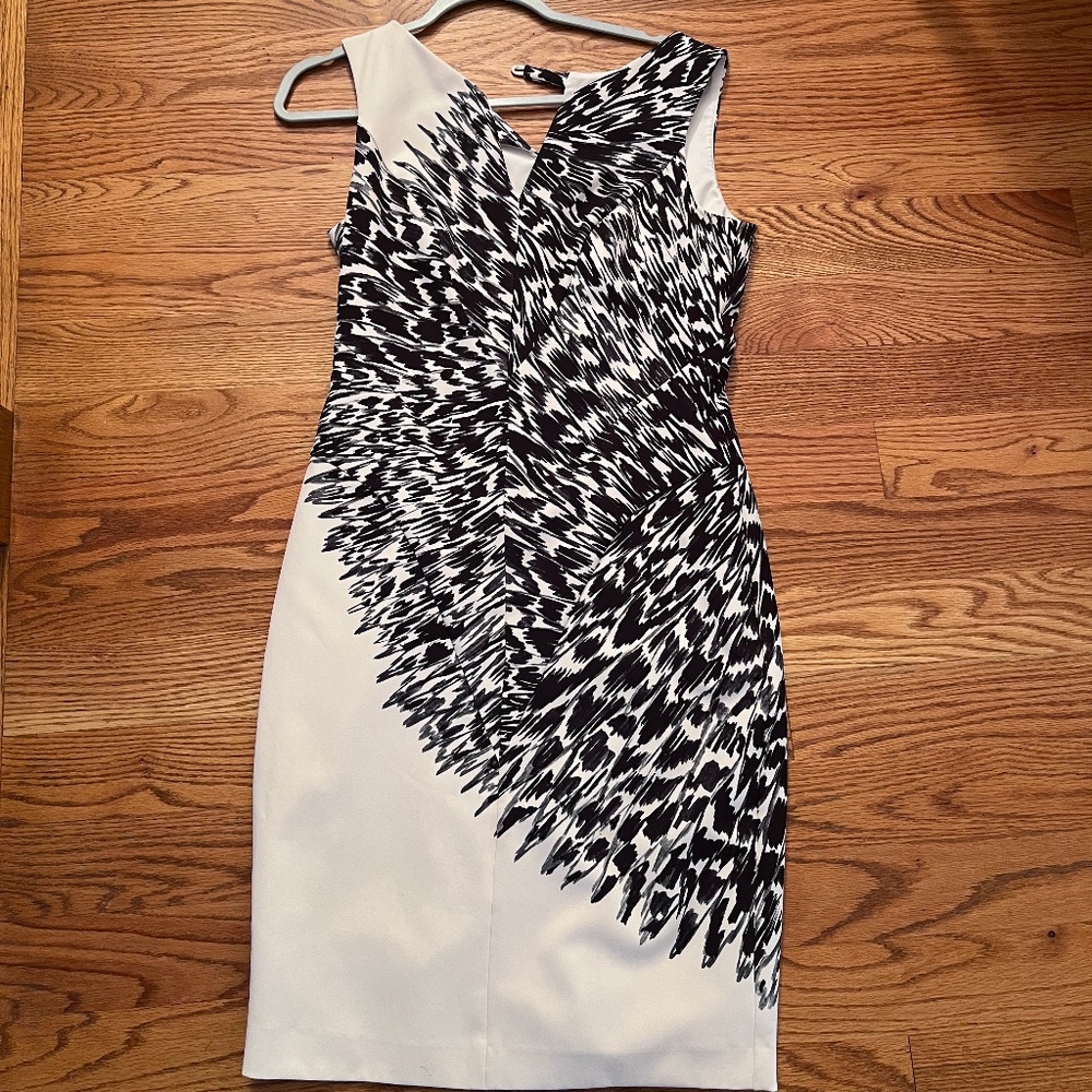 Milly Eva Strapless Feather Print Midi Dress